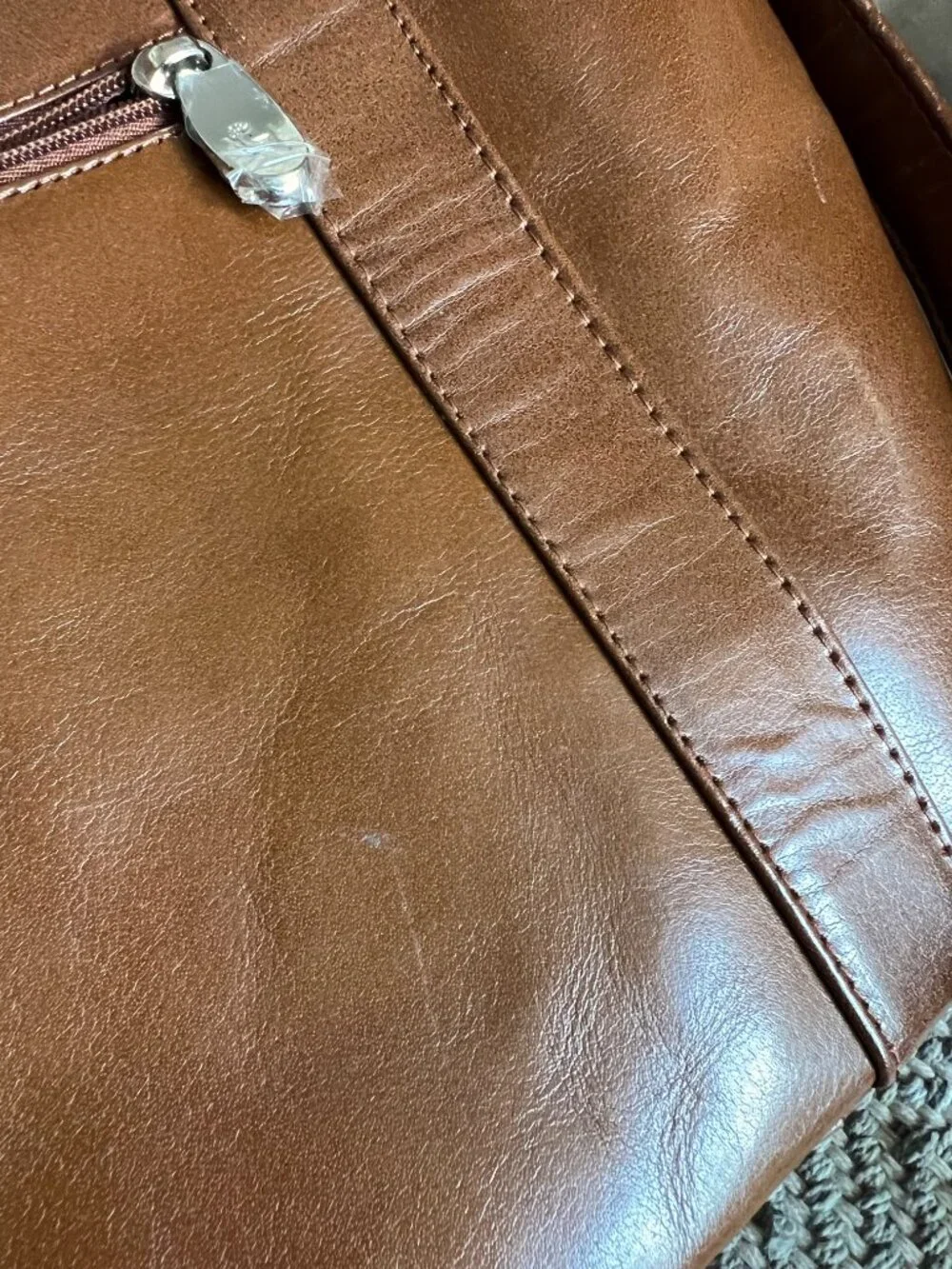 Ashwood Cognac Brown Smooth Leather Satchel Handbag Briefcase Tote Crossbody